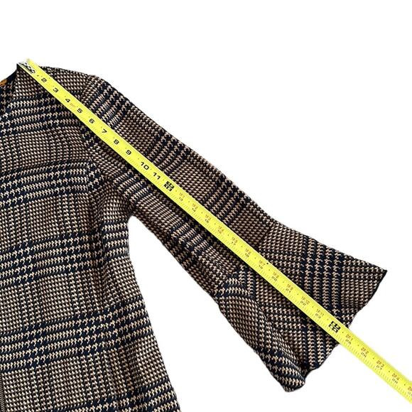 Cabi 3902 Flounce Hem Plaid Longline Full-Zip Jacket 2 Way Zipper Women’s Size S - Picture 12 of 15